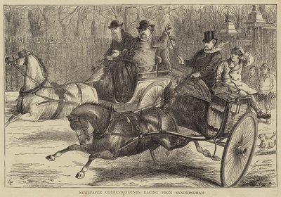 Krantenverslaggevers racen vanuit Sandringham door William Ralston